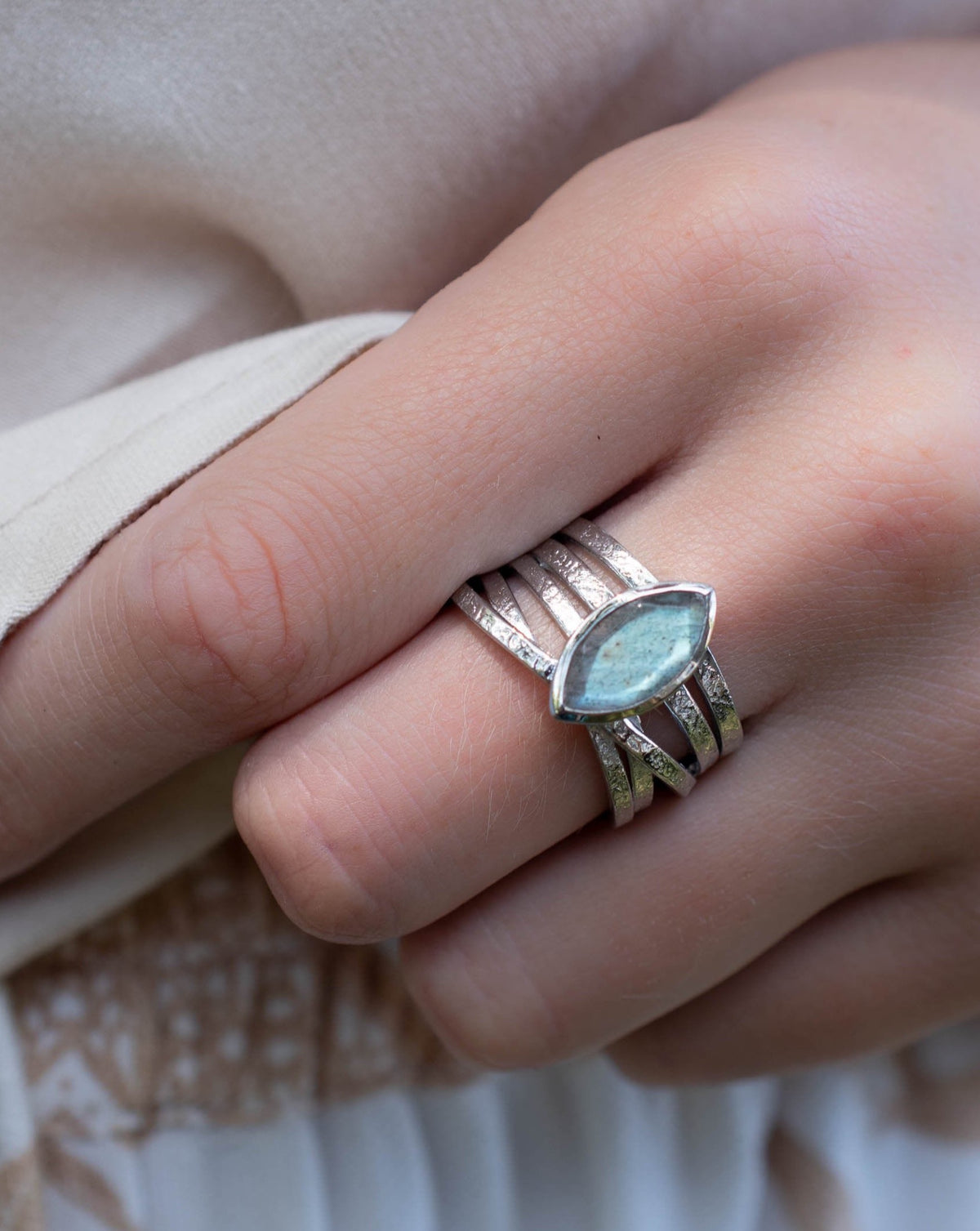 Labradorite Ring * Silver Plated Ring * Statement Ring *Gemstone Ring *Labradorite *Bridal Ring *Organic Ring *Natural BJR134