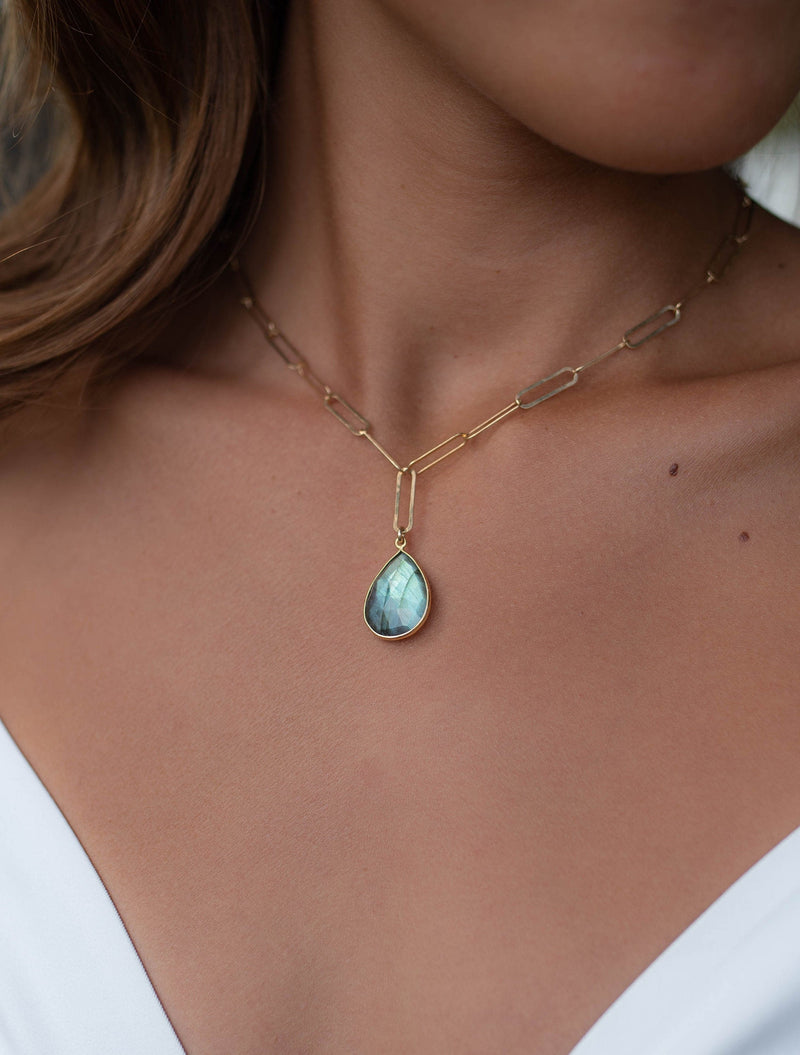 Moonstone * Tear Drop * Lariat Necklace * Gold * Silver * Rose Gold * Gemstone * Statement * Bycila *Bridesmaid * BJN087