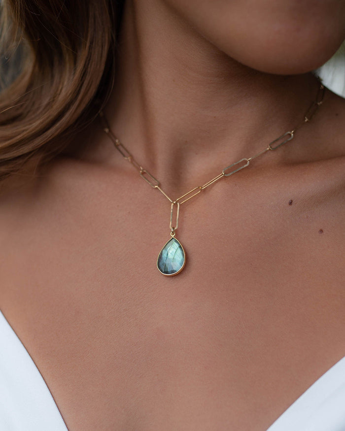 Copper Turquoise * Tear Drop * Lariat Necklace * Gold * Silver * Rose Gold * Gemstone * Statement * Bycila *Bridesmaid * BJN087