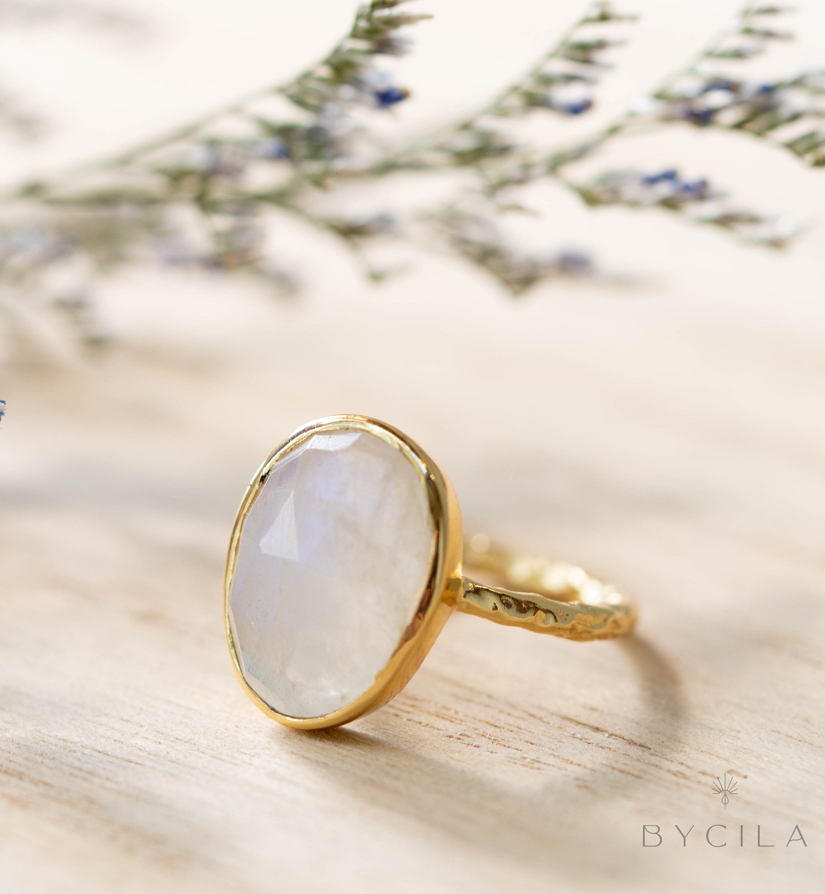 Barbara Moonstone Ring * Gold Plated 18k * BJR241 – ByCila