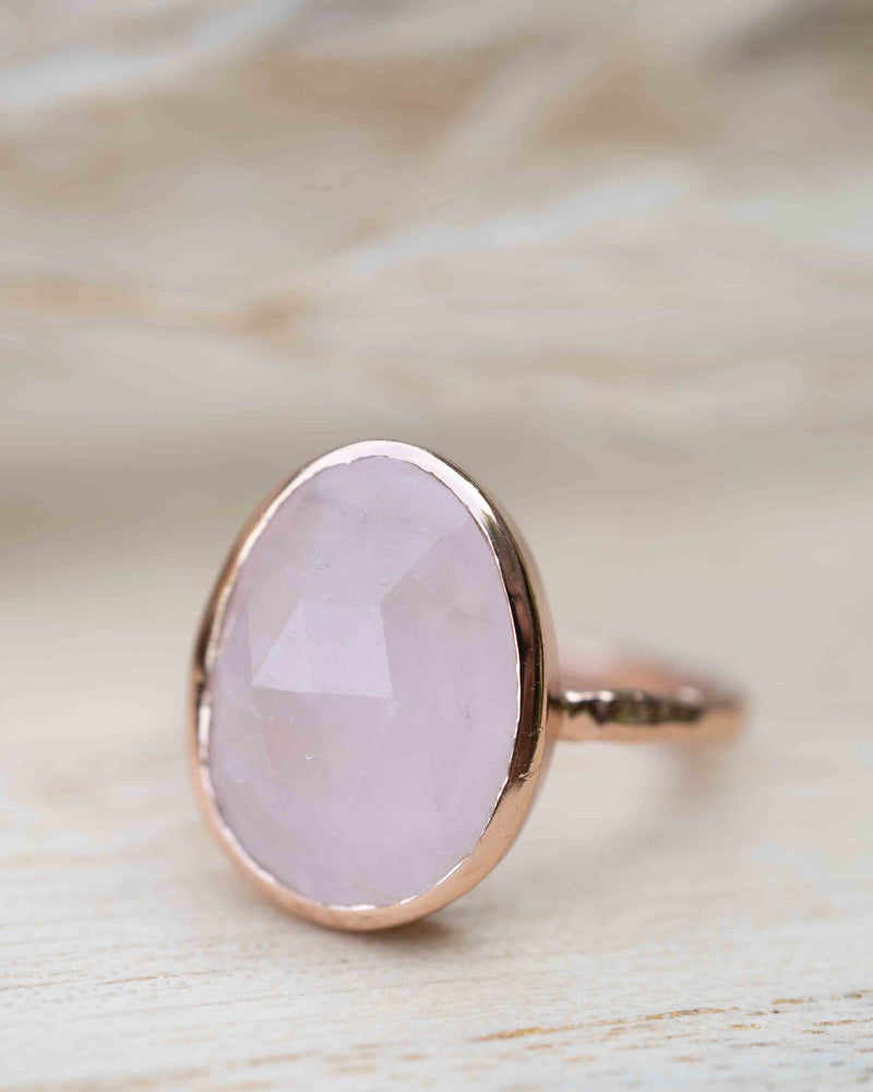 Rose Quartz Ring * Rose Gold Plated Ring * Statement Ring * Gemstone Ring * Pink * Bridal Ring * Wedding Ring *Organic Ring *Natural *BJR249