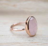 Rose Quartz Ring * Rose Gold Plated Ring * Statement Ring * Gemstone Ring * Pink * Bridal Ring * Wedding Ring *Organic Ring *Natural *BJR249