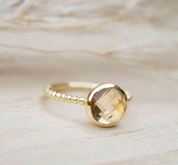 Yellow Topaz hydro Gold Plated Ring * Wedding * Engagement * Handmade * Statement * Bycila *Boho *Hippie * Bridal * Bridesmaid