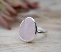 Rose Quartz Sterling Silver Ring*Silver Ring*Statement Ring*Gemstone Ring*Pink*Bridal Ring * Organic Ring * Natural * BJR248