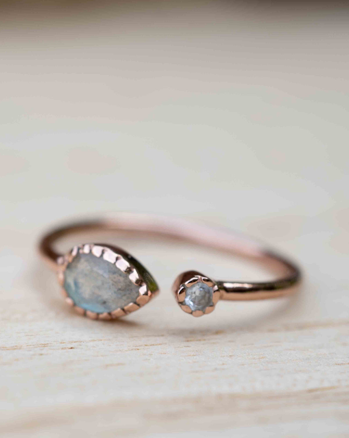 Labradorite Ring *Adjustable Rose Gold Plated * Statement*Gemstone * Wedding Bridesmaid *Boho *Bohemian *Handmade