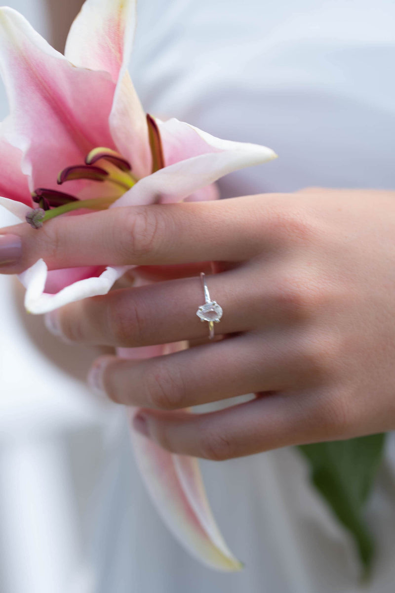 White Topaz Sterling Silver Ring * Wedding * Engagement * Handmade * Statement * Bycila *Boho *Hippie * Bridal * Bridesmaid * BJR070