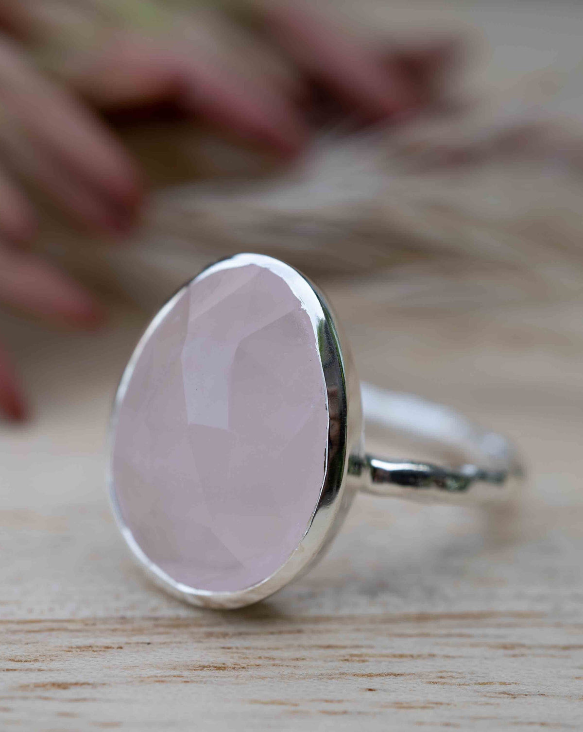 Rose Quartz Sterling Silver Ring*Silver Ring*Statement Ring*Gemstone Ring*Pink*Bridal Ring * Organic Ring * Natural * BJR248