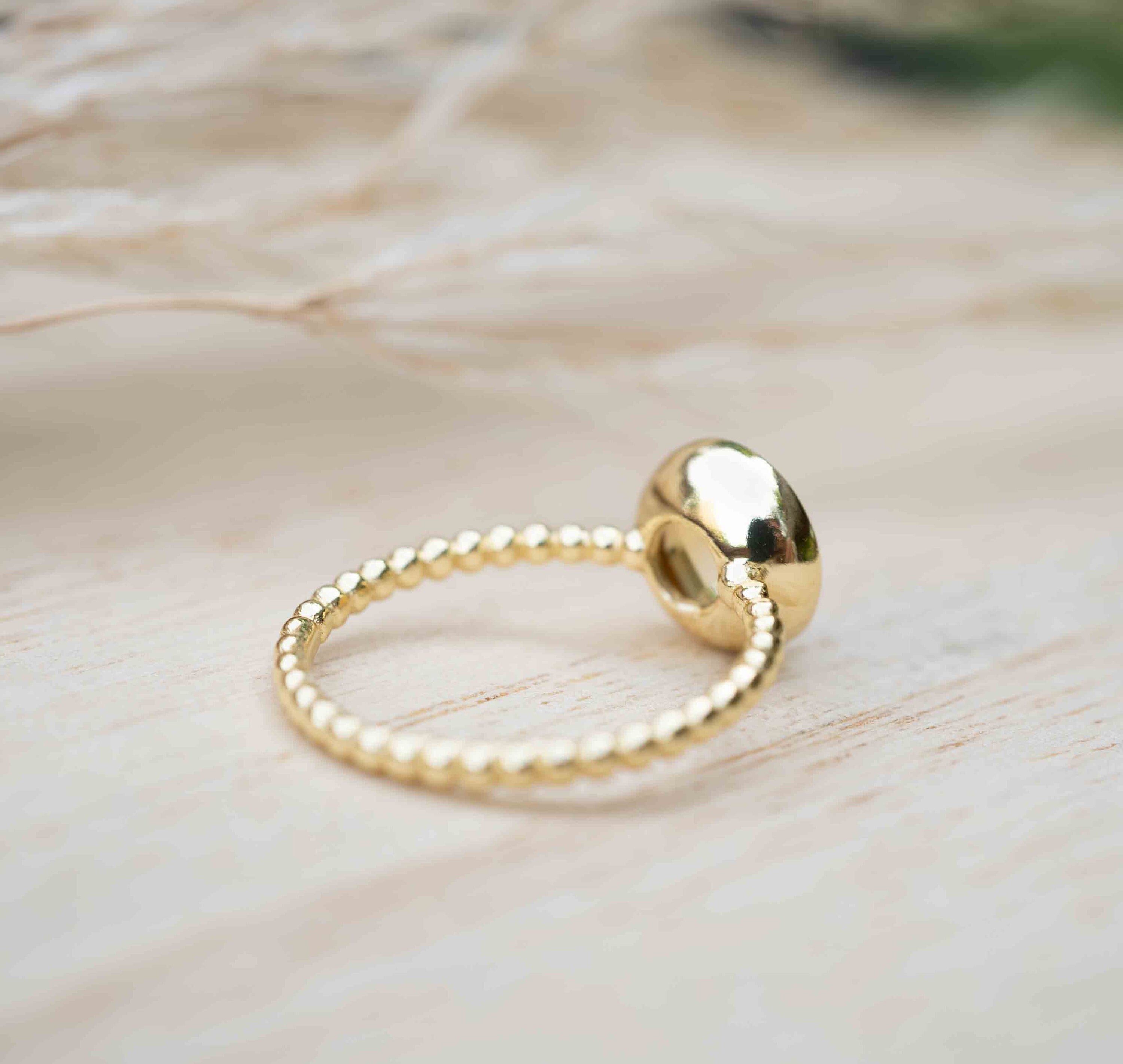 Tessy Ring * Yellow Topaz hydro * Gold Plated * BJR221 – ByCila