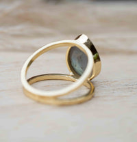 Rainbow Labradorite Ring * Gold Ring * Gemstone * Gold Plated * Statement *Bridal *Wedding * Natural  *Handmade * BJR254