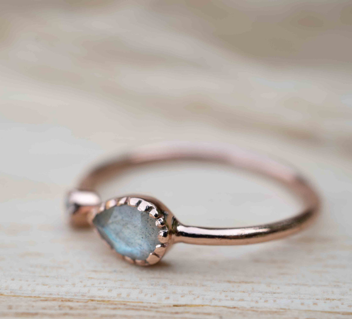Labradorite Ring *Adjustable Rose Gold Plated * Statement*Gemstone * Wedding Bridesmaid *Boho *Bohemian *Handmade