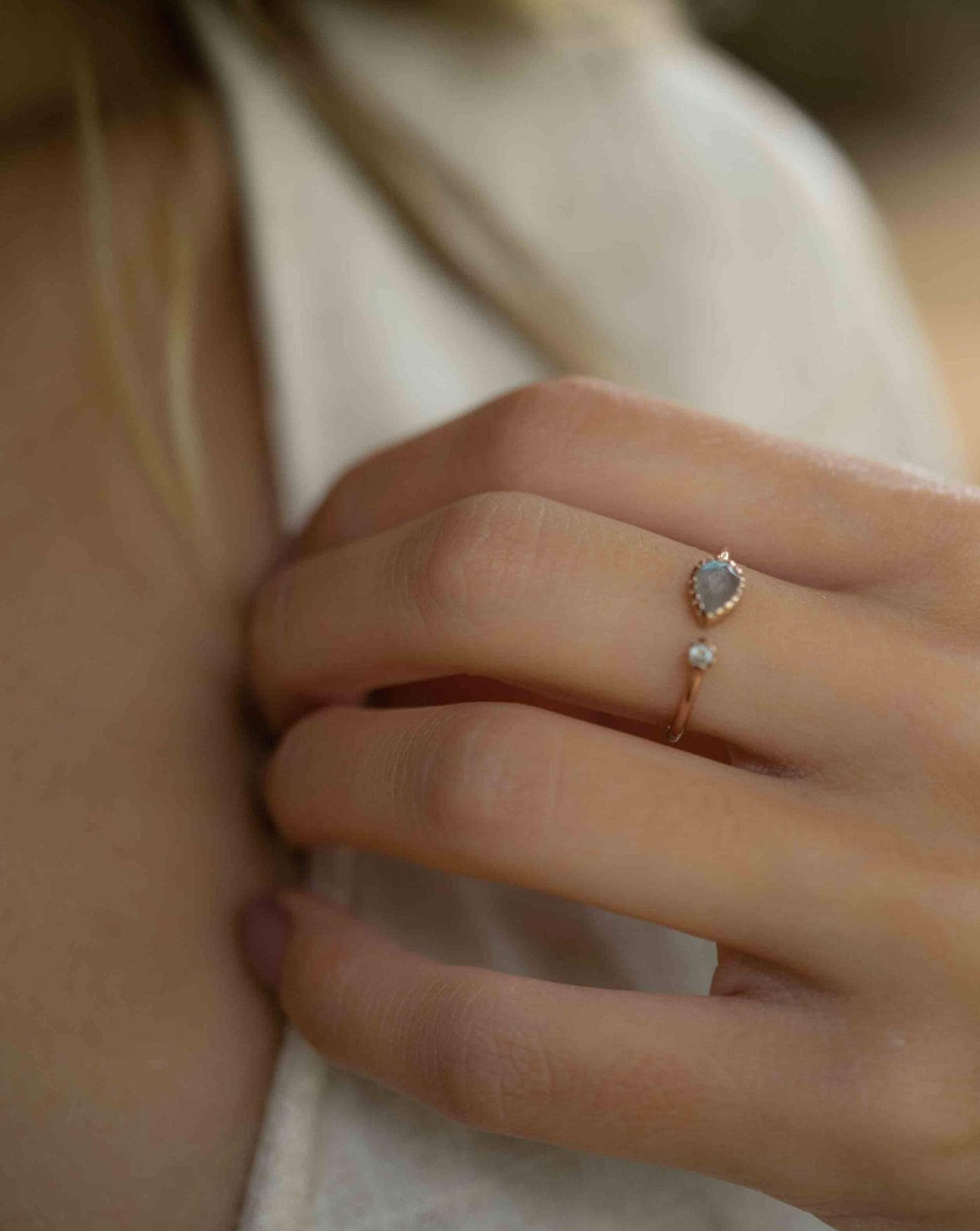 Labradorite Ring *Adjustable Rose Gold Plated * Statement*Gemstone * Wedding Bridesmaid *Boho *Bohemian *Handmade