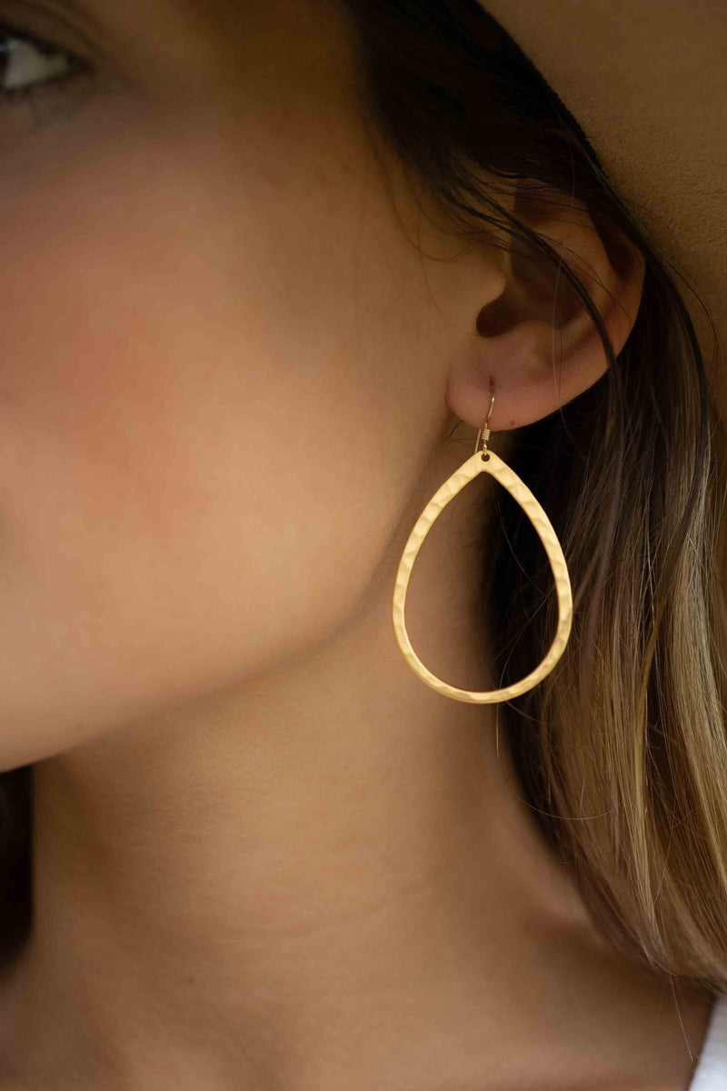 Gold Plated Earrings * Gold Filled Earwire * Geometric * Tear Drop * Handmade * Dangle * Gift for Her *Jewelry *Bycila *Thin * BJE170