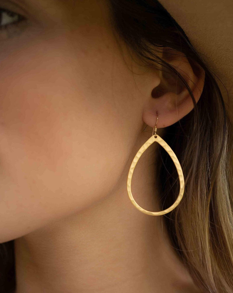 Gold Plated Earrings * Gold Filled Earwire * Geometric * Tear Drop * Handmade * Dangle * Gift for Her *Jewelry *Bycila *Thin * BJE170