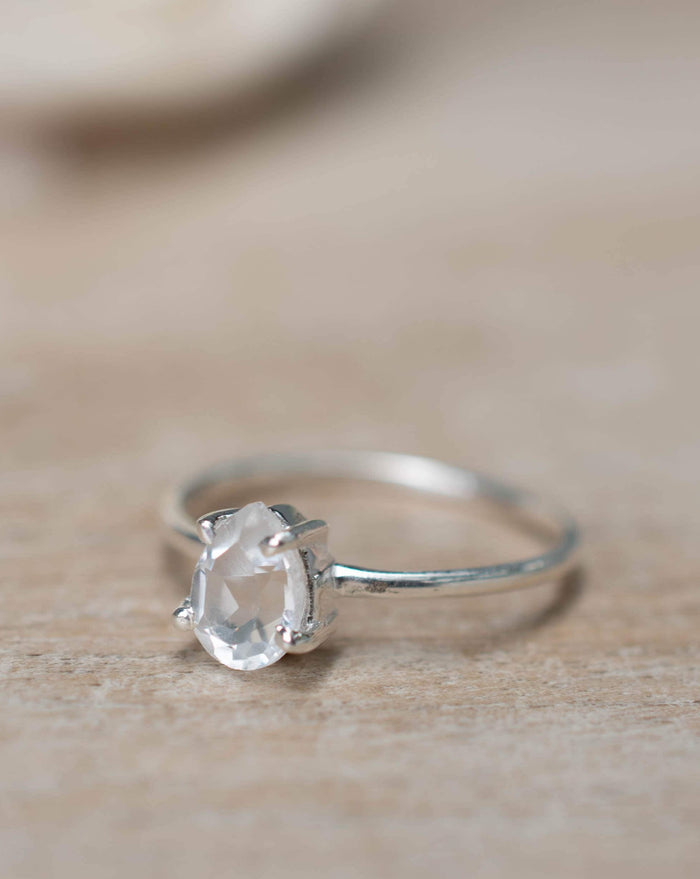 White Topaz Sterling Silver Ring * Wedding * Engagement * Handmade * Statement * Bycila *Boho *Hippie * Bridal * Bridesmaid * BJR070