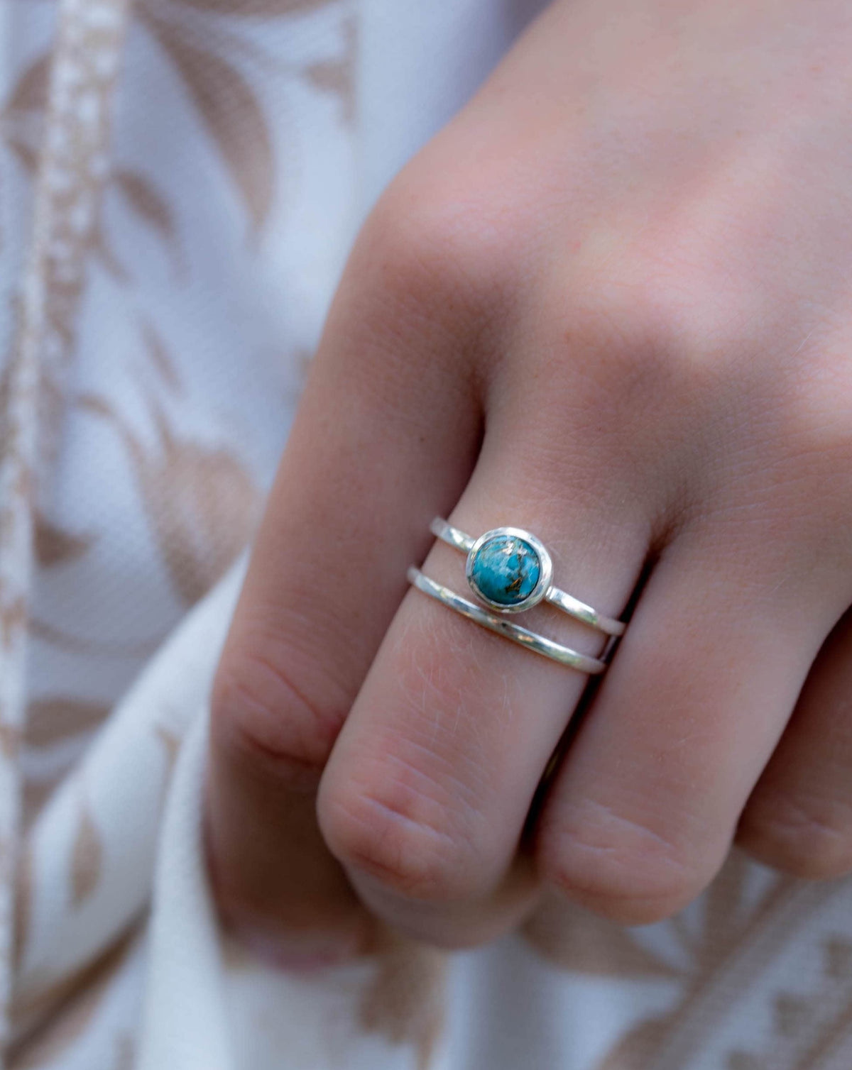 Turquoise Ring* Silver Ring * Boho Ring* Blue Ring * Gypsy Ring * Handmade * Hippie * Sterling Silver Ring * Copper Turquoise Jewelry*BJR104