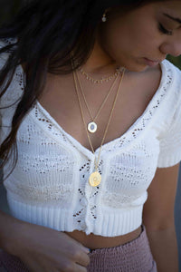 Long Necklace *Dotted Chain *  Gold Plated  *Handmade* Layered * Modern * Trend * BJN116