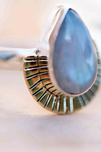 Labradorite Ring * Sterling Silver and Brass * Filigree * Handmade * Gemstone * Statement * Jewelry * Bycila * Gift For Her * BJR195