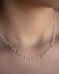 Moonstone Choker * Gold Vermeil or Sterling Silver 925 *Handmade *Necklace *  Layered *Gemstone *Birthstone * Gift for Her *Bohemian*BJN118