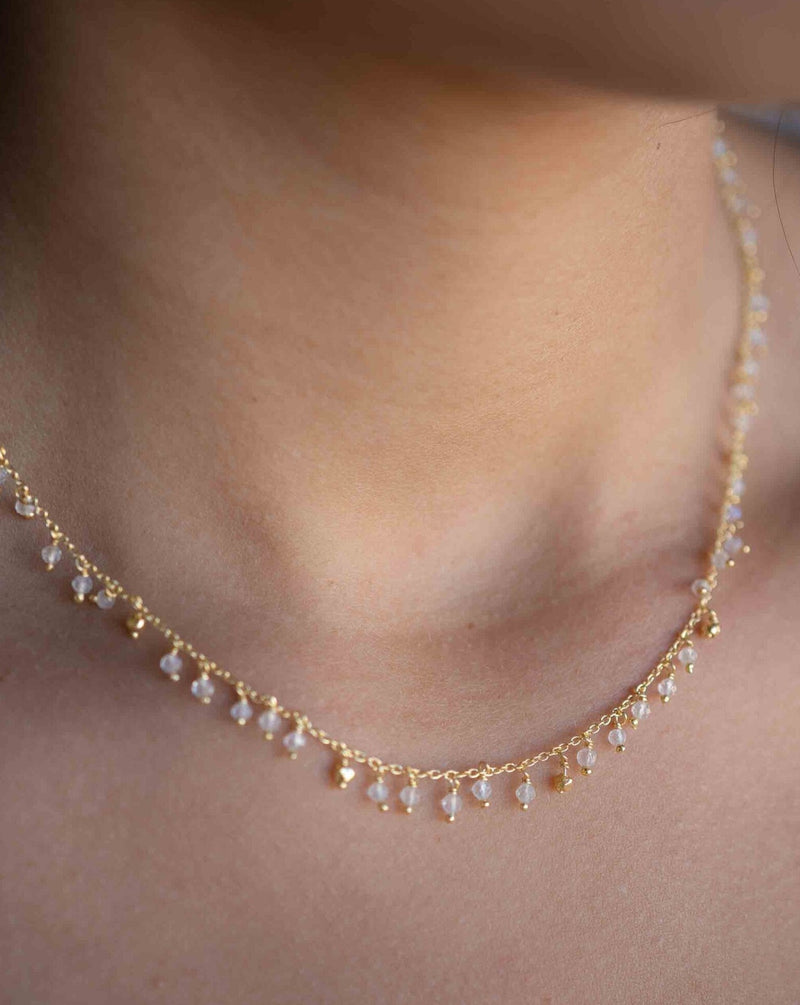 Moonstone Choker * Gold Vermeil or Sterling Silver 925 *Handmade *Necklace *  Layered *Gemstone *Birthstone * Gift for Her *Bohemian*BJN118