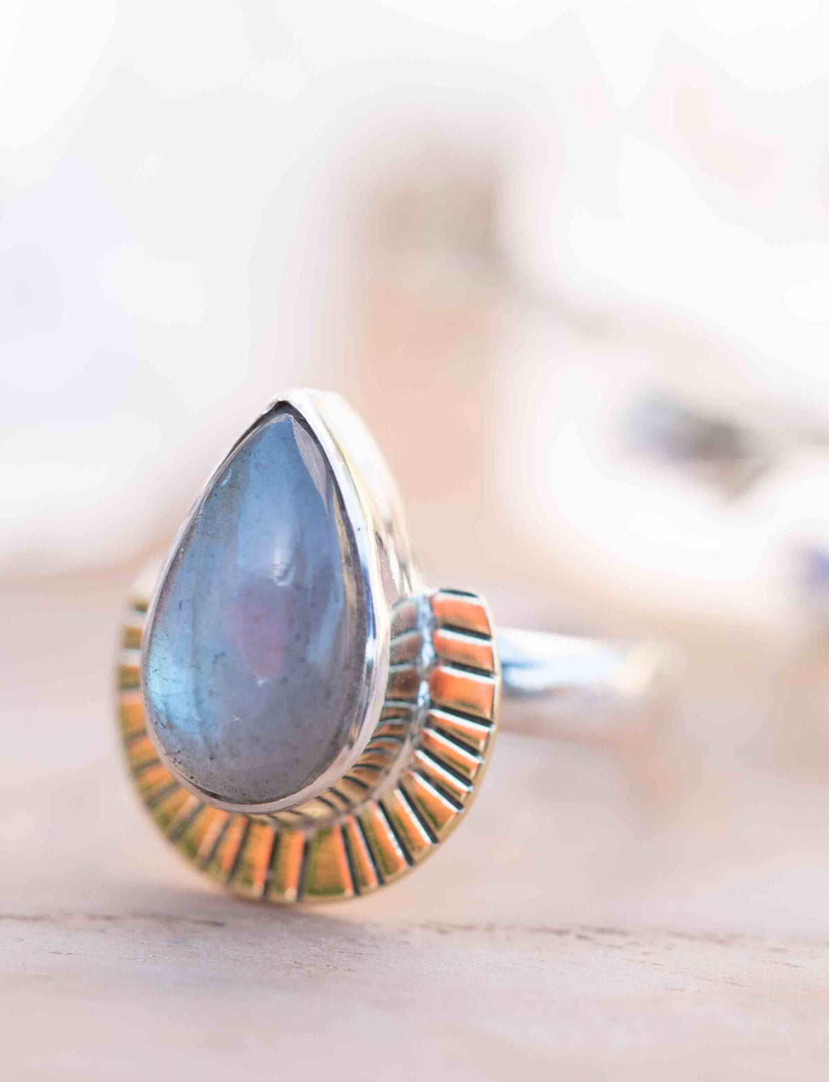 Labradorite Ring * Sterling Silver and Brass * Filigree * Handmade * Gemstone * Statement * Jewelry * Bycila * Gift For Her * BJR195