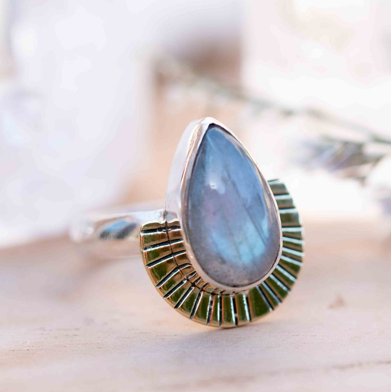 Labradorite Ring * Sterling Silver and Brass * Filigree * Handmade * Gemstone * Statement * Jewelry * Bycila * Gift For Her * BJR195