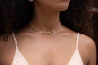 Moonstone, Rose Quartz, Labradorite or Turquoise Choker * Gold Plated * Handmade * Layered * Gemstone *  Birthstone * Gift for Her *BJN136