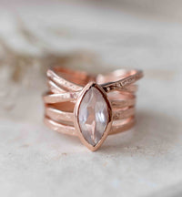 Rose Quartz Ring * Rose Gold Plated Ring * Statement Ring * Gemstone Ring * Pink * Bridal Ring * Wedding Ring *Organic Ring *Natural* BJR219