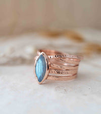 Labradorite Ring * Rose Gold Plated Ring * Statement Ring *Gemstone Ring *Labradorite *Bridal Ring *Organic Ring *Natural *BJR218