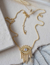 Evil Eye Labradorite, Moonstone or Copper Turquoise Necklace  *Gold Plated 18k *Handmade * Bohemian * Layered *Modern *Perfect Gift * BJN100