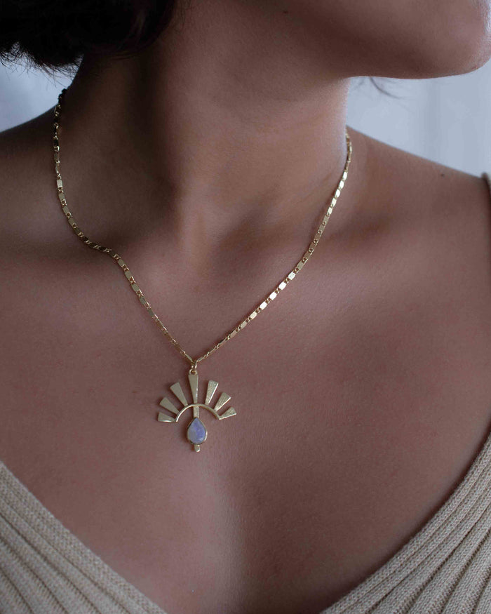 Copper turquoise, Rainbow Moonstone, Rose Quartz or Labradorite Necklace * Gold Plated *Handmade* Layered * BJN122