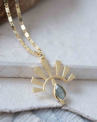 Copper turquoise, Rainbow Moonstone, Rose Quartz or Labradorite Necklace * Gold Plated *Handmade* Layered * BJN122