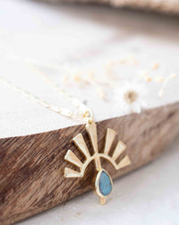 Copper turquoise, Rainbow Moonstone, Rose Quartz or Labradorite Necklace * Gold Plated *Handmade* Layered * BJN122