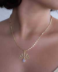 Copper turquoise, Rainbow Moonstone, Rose Quartz or Labradorite Necklace * Gold Plated *Handmade* Layered * BJN122