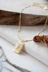 CZ gold plated Necklace * Dotted chain Gold Plated 18k *  Modern * Layered * BJN117