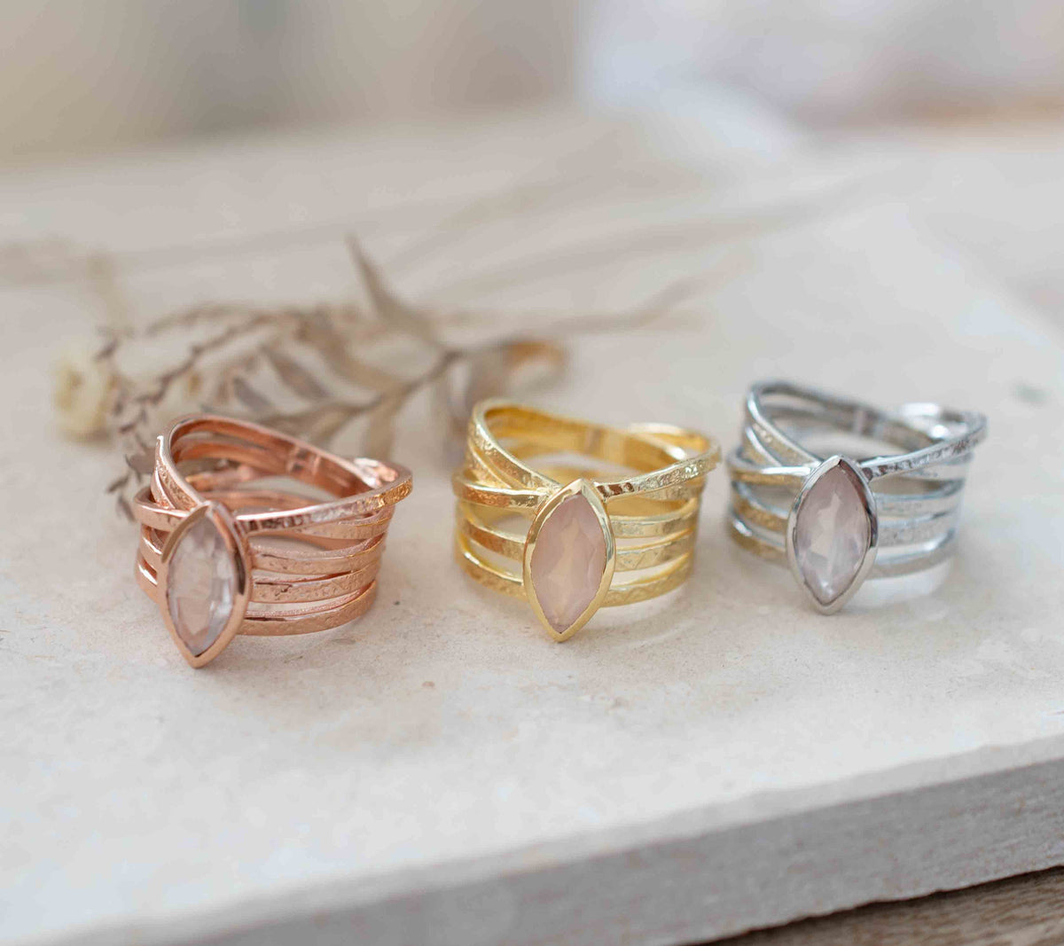 Rose Quartz Ring * Silver Plated Ring * Statement Ring * Gemstone Ring * Pink * Bridal Ring * Wedding Ring * Organic Ring * Natural * BJR220
