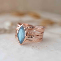 Labradorite Ring * Rose Gold Plated Ring * Statement Ring *Gemstone Ring *Labradorite *Bridal Ring *Organic Ring *Natural *BJR218