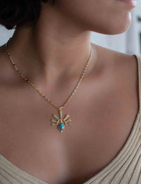 Copper turquoise, Rainbow Moonstone, Rose Quartz or Labradorite Necklace * Gold Plated *Handmade* Layered * BJN122