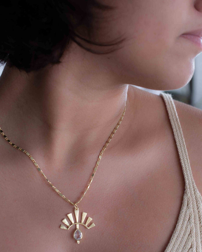 Copper turquoise, Rainbow Moonstone, Rose Quartz or Labradorite Necklace * Gold Plated *Handmade* Layered * BJN122