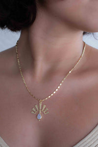Copper turquoise, Rainbow Moonstone, Rose Quartz or Labradorite Necklace * Gold Plated *Handmade* Layered * BJN122