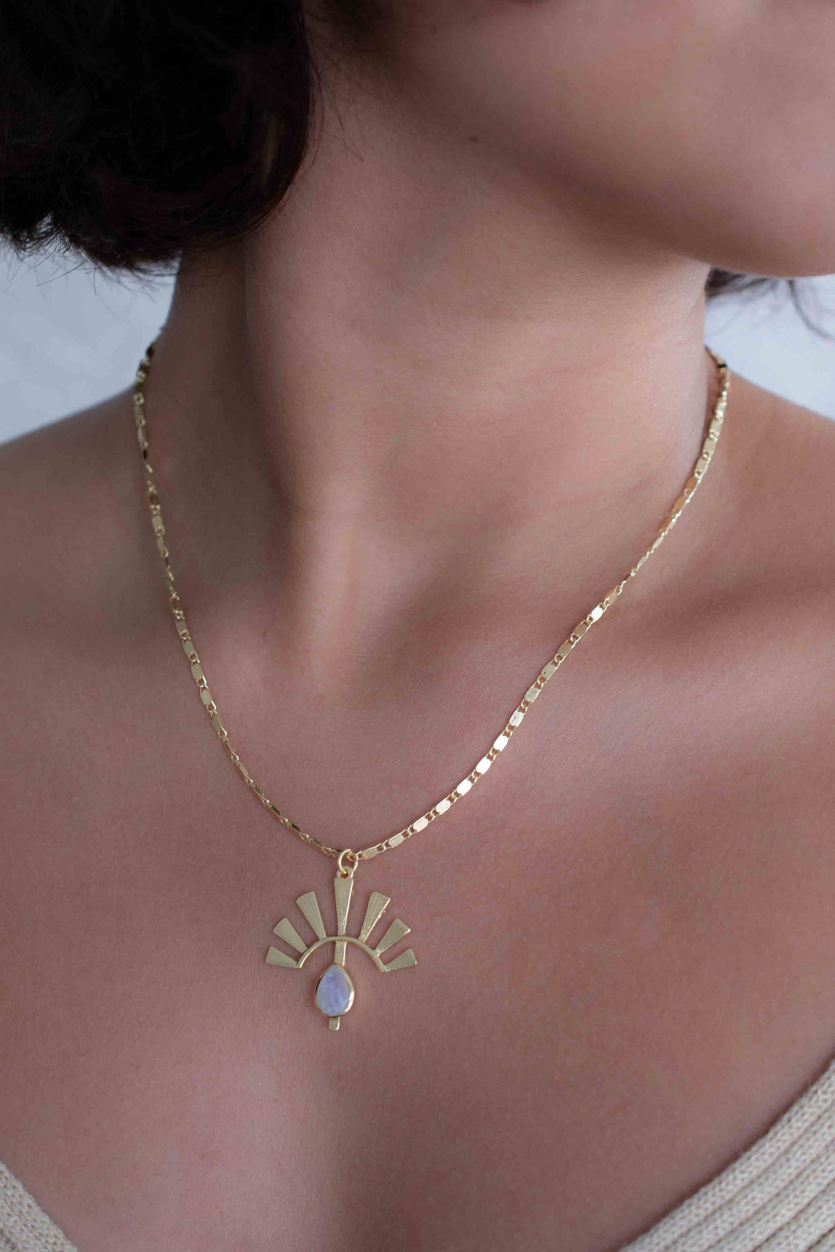 Copper turquoise, Rainbow Moonstone, Rose Quartz or Labradorite Necklace * Gold Plated *Handmade* Layered * BJN122