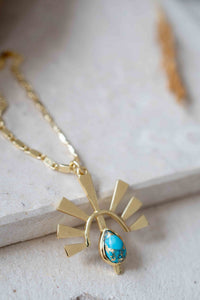 Copper turquoise, Rainbow Moonstone, Rose Quartz or Labradorite Necklace * Gold Plated *Handmade* Layered * BJN122
