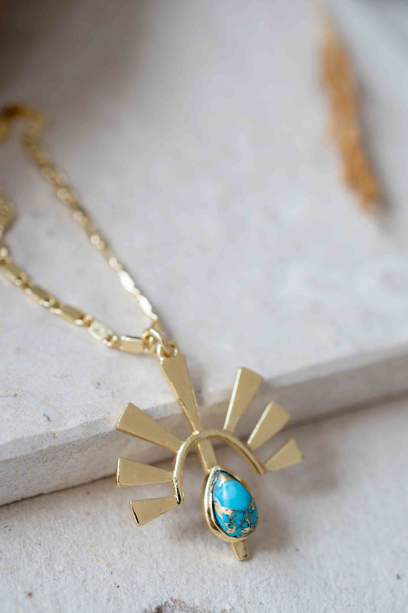 Copper turquoise, Rainbow Moonstone, Rose Quartz or Labradorite Necklace * Gold Plated *Handmade* Layered * BJN122