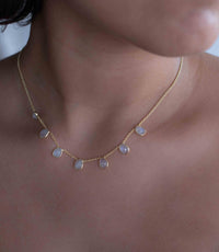 Labradorite, Moonstone or Clear Quartz Necklace * Gold Plated * Handmade * Minimalist * Layered * Gemstone *Birthstone *Gift for Her* BJN167