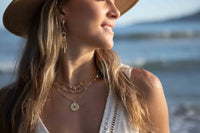 Half Moon Labradorite, Rose Quartz or Moonstone CZ Necklace * Gold Plated * Handmade * Minimalist * Layered * Gemstone * Birthstone * BJN157