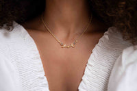 Half Moon Labradorite, Rose Quartz or Moonstone CZ Necklace * Gold Plated * Handmade * Minimalist * Layered * Gemstone * Birthstone * BJN157