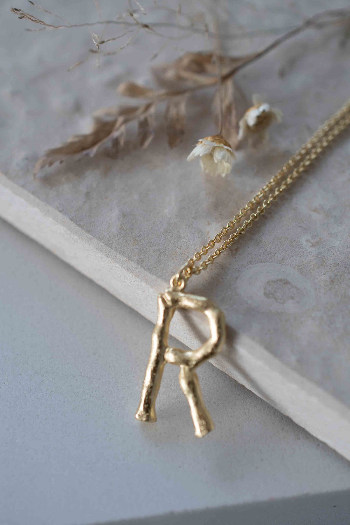 Letter V Modern Initial Necklace- Gold & Silver