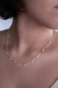 Moonstone, Rose Quartz, Labradorite or Turquoise Choker * Gold Plated * Handmade * Layered * Gemstone *  Birthstone * Gift for Her *BJN136