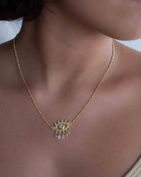 Evil Eye Labradorite, Moonstone or Copper Turquoise Necklace  *Gold Plated 18k *Handmade * Bohemian * Layered *Modern *Perfect Gift * BJN140