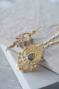 Rainbow Moonstone, Labradorite or Rose Quartz Necklace * Gold Plated *Handmade*Trend* layered * long * Boho * Fashion BJN151