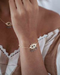 Evil Eye Bracelet * Boho Bracelet * Turquoise, Labradorite, Moonstone * Gemstone * Modern * Layered * BJB
